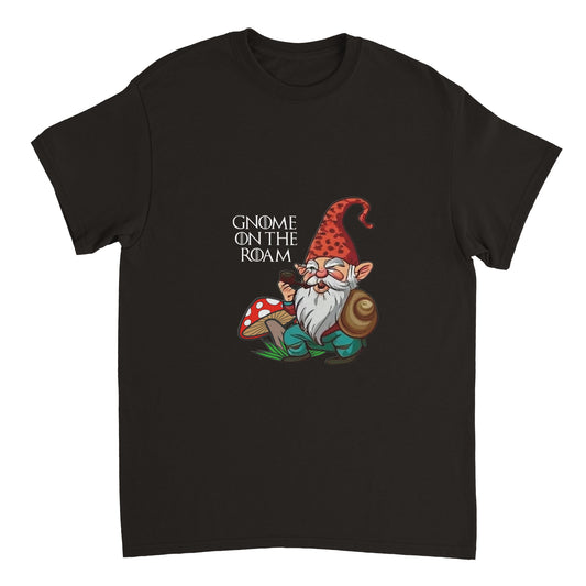 Heavyweight Unisex Crewneck T-shirt "Gnome on the Roam